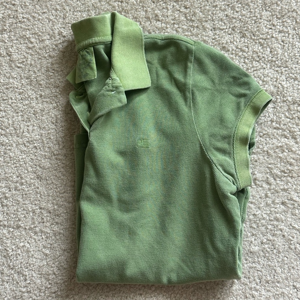 Polo by Ralph Lauren Green Short Sleeve Womens Cut Button Up Polo 100% Cotton